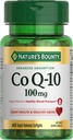 Bounty CoQ10 100mg de la naturaleza para el apoyo a la salud cardíaca, Coenzima Q-Sorb No GMO Q-10 Apoyo antioxidante y bienestar cardiovascular, Suplemento dietético, Softgels de liberación rápida, 45 ct