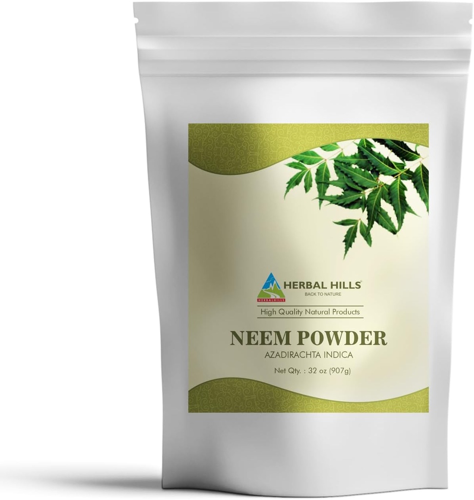 HERBAL HILLS Neem Powder Azadirachta Indica | 32 Oz | Pure Neem Leaf/Leaves