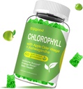 Chlorophyll Gummies with Black Seed Oil, Moringa, Probiotic for Body Odor, Digestion, Skin, Hair, and Immunity Support - Adultos Kids Women Men, 60 Apple Flavored Gummies