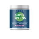 BIOHM Super Greens, Green Superfood Powder (8.5 Oz, 30 Servings) Antioxidant Veggie Powder " Smoothie Mix, 34 Superfoods " Spirulina, Digestive Enzymes, Prebiotics and Probiotics, Mixed Berry Flavor