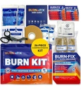 BurnFix® Burn Kit First Aid for Burns Emergency – 26-Piece Burn Treatment with Cooling Gel, Dressings & Gloves – Kitchen, Sunburn, Chemical &amp; Scald Relief – Home, Office, Travel
