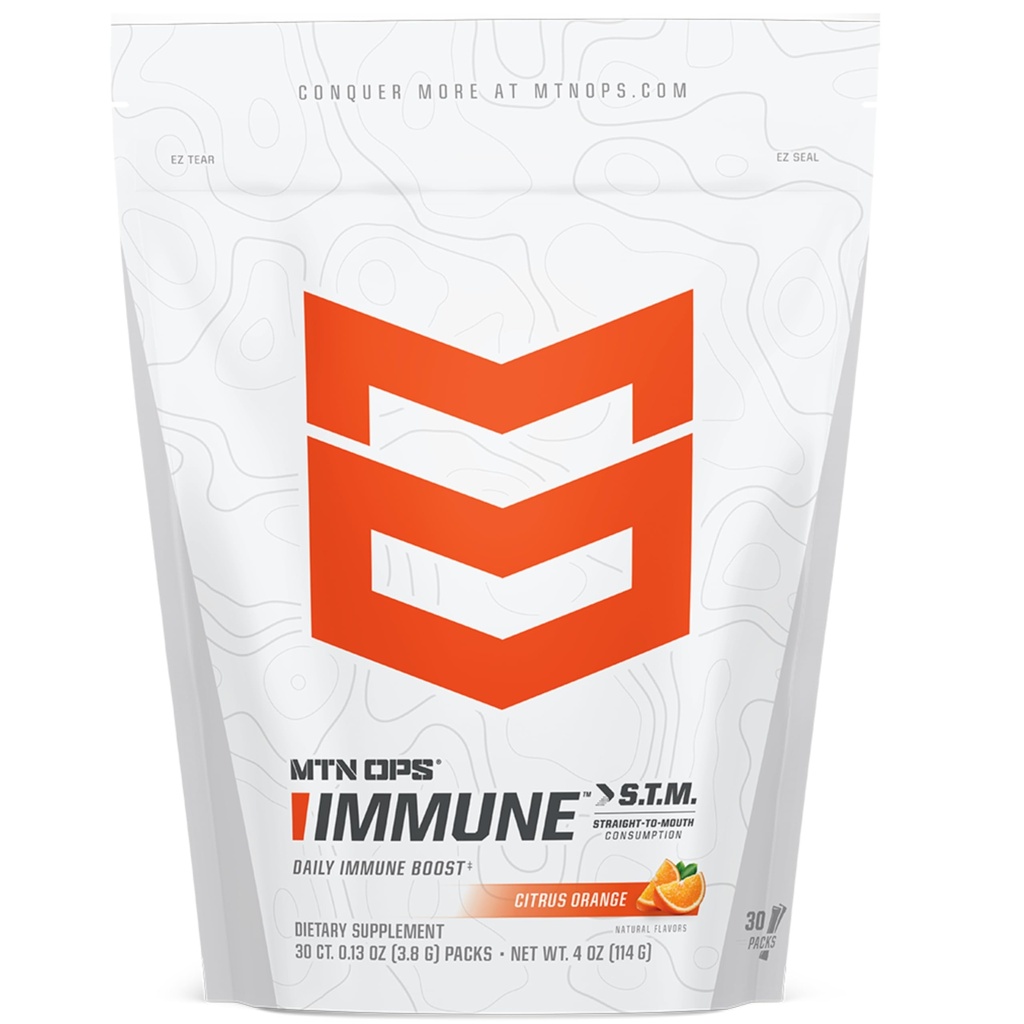 MTN OPS Immune STM Powder Drink Mix, Vitamina C, Vitamina D, Zinc " Antioxidantes para soporte diario de inmunodeficiencia, hidratación " Wellness, 30 Servings, Citrus Flavor