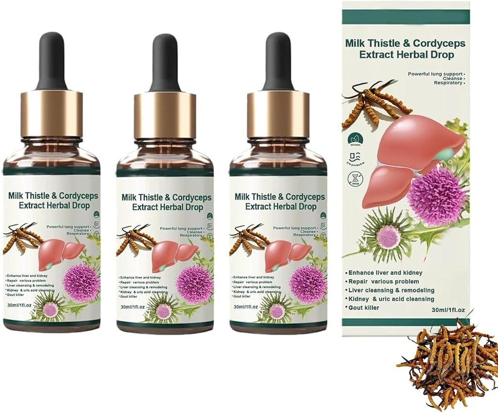 Cordyceps Sinensis Extract - Lung Clearing Drops - Clean &amp; Breathe,Promotes Self-Cleaning of The Lungs, Lung Cleansing Herbal Drops