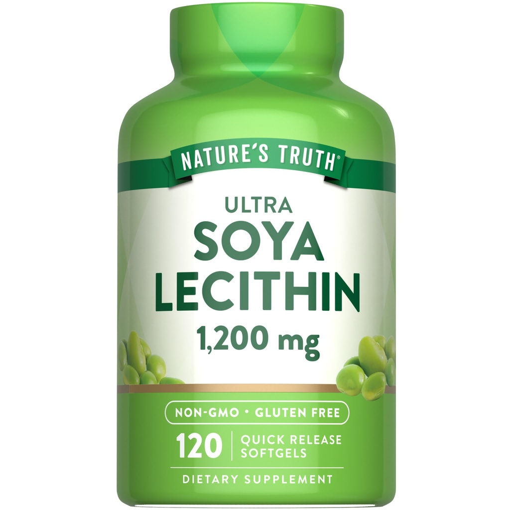 Verdad de la naturaleza Ultra Soy Lecithin 1200 mg TEN 120 Softgels TENIDO Non-GMO, Gluten Free Supplement