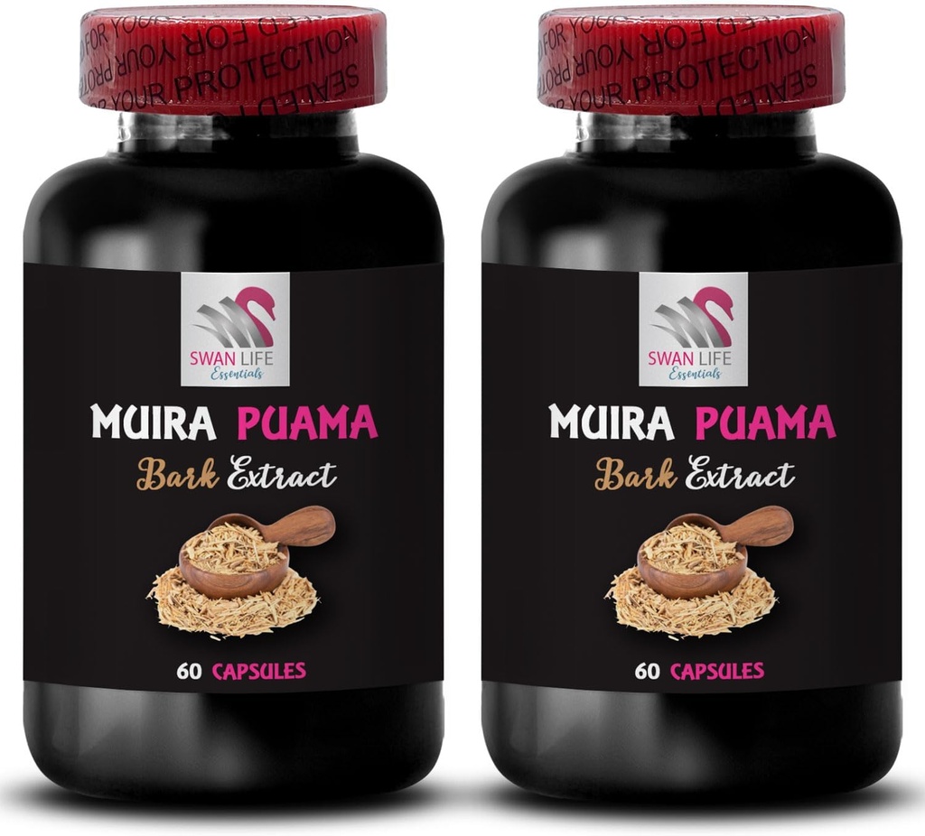 [BRSRAGANCNYWM2DK] Saldo corporal - MUIRA PUAMA BARK EXTRACT - Energía Vital, Energía Intensiva, Foco Día, Superficie de Energía, Apoyo al Estilo de Vida, Activación de Energía Herbal, Boost 2 Botellas 120 Capsules