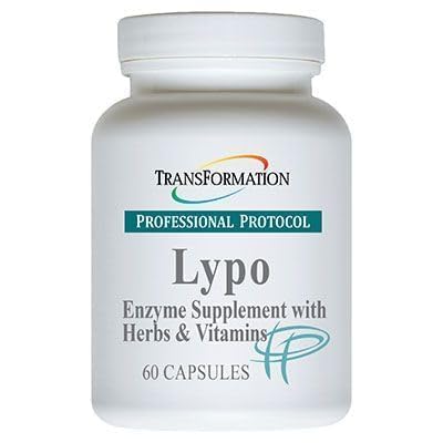 Transformación Enzimas Lypo Enzyme Suplemento con hierbas y vitaminas para la salud digestiva, 60 caps