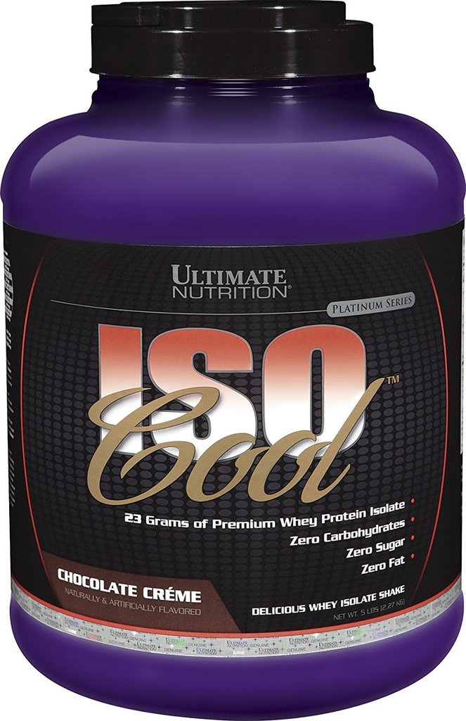 Ultimate Nutrition ISO Cool Whey Isolate Protein Powder - Keto-Friendly - Sugar, Carb y Fat-Free - 23 Gramos de Protein Por Serving, Chocolate, 5 libras