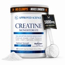 Polvo de Monohidrato de Creatina aprobado con BioPerine - Apoyos Crecimiento y Recuperación del Musculo Leano - 60 Serviciones - 5g Por Servir - Desarrollado - No GMO, Vegan