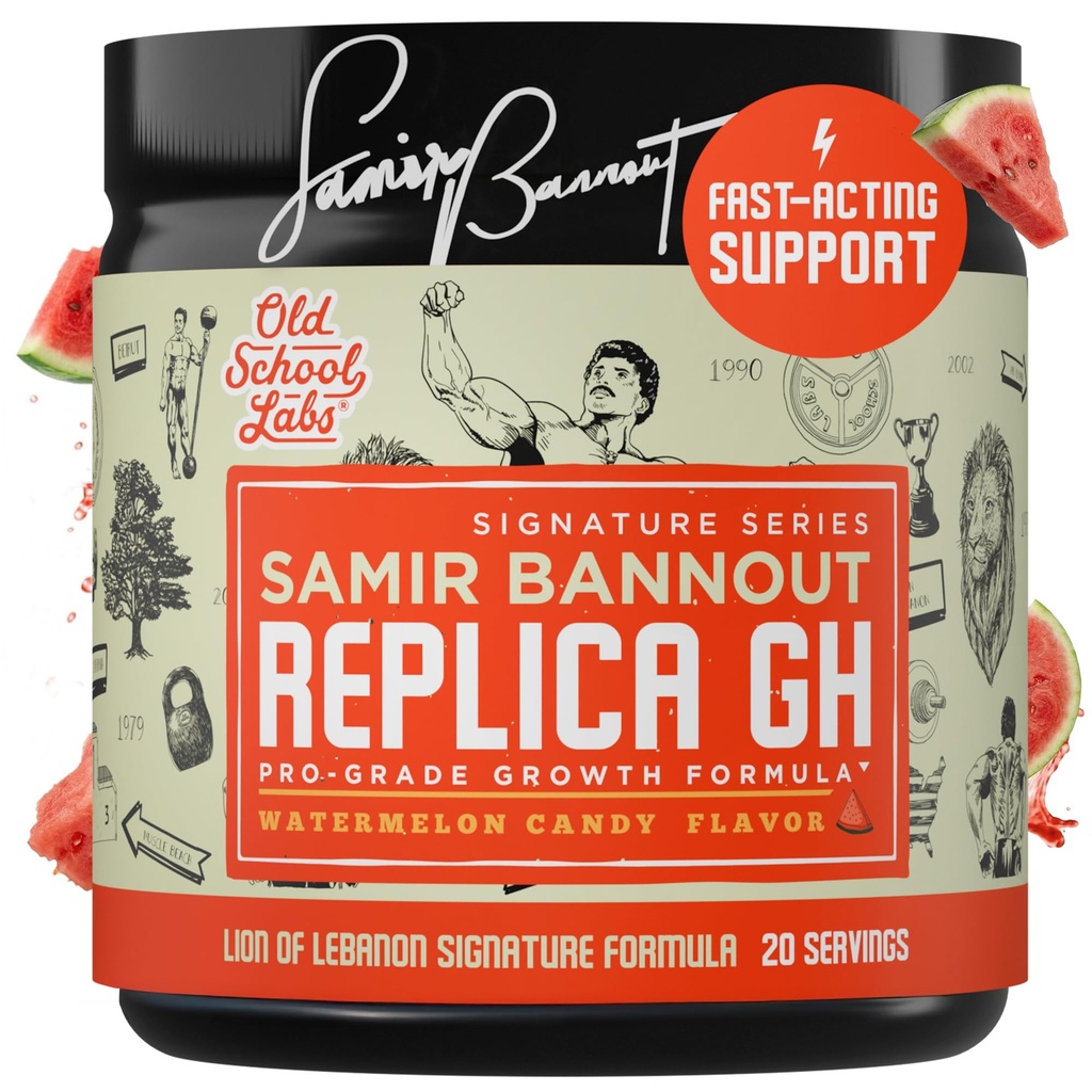 Replica Gh – Muscle Building GH Boosting Powder – Optimizador hormonal y crecimiento muscular Suplemento dietético – Exclusivo OSL Mr. Olympia Samir Bannout Colaboración – Watermelon Candy Flavor – 20 Servimientos