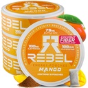 Pouches de cafeína de energía nootrópica • 100 mg de cafeína • Alfa GPC • Huperzina A " Vitaminas esenciales • Sin azúcar • Tecnología de fibra de coco • Sabor de mango • 15 bolsas por can (Pack of 4)