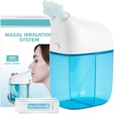 Nasal Irrigation System con 30 Saline Packets, Sinus Rinse Machine, Nose Sinus Cleaner Machine with Water Tank & Waste Collection Tank - Azul