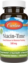 Carlson Niacin-Time 500 mg, vitamina B-3, liberada en el tiempo, 100 tabletas