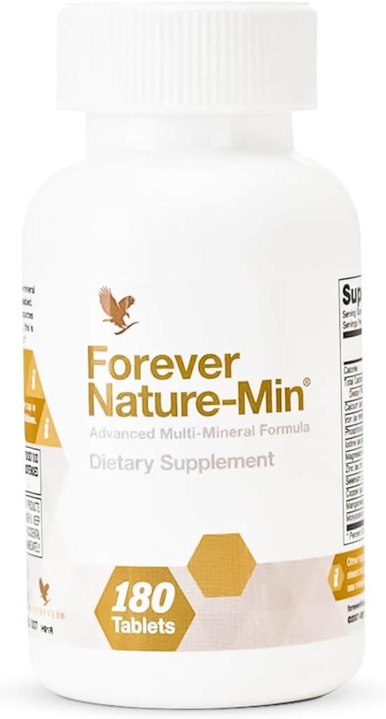 Para siempre Vivir - Forever Nature-Min®: Premium Multi-Mineral Blend - Apoya el músculo, la hidratación cerebral - 10 Minerales de Traza Esencial - 180 Tabletas