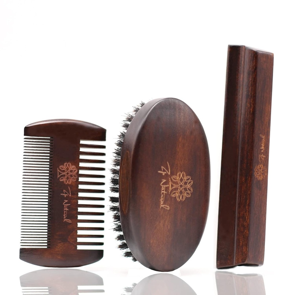 Beard Grooming Kit For Men - European Vintage Style w/Beard Comb, Beard Brush, Beard Bar - Focusing On Men's Beard Care, Mastering The Beards Of Men All Over The World