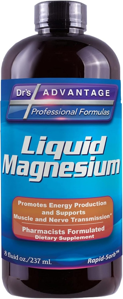 Suplemento de Magnesio Líquido de Dr’S Advantage – para Hombres Mujer, No GMO, 8 Oz [Salud &amp; Belleza]