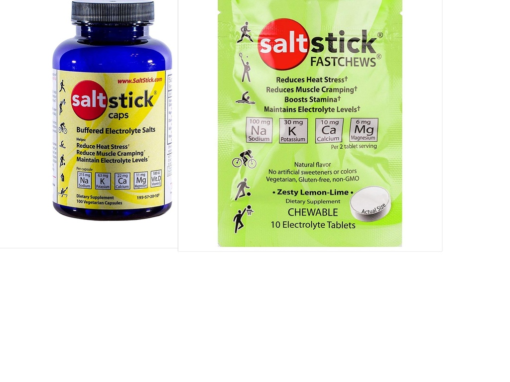 Saltstick Electrolyte Capsules (100 cápsulas) Incl. Comp. FastChews Trial Pack