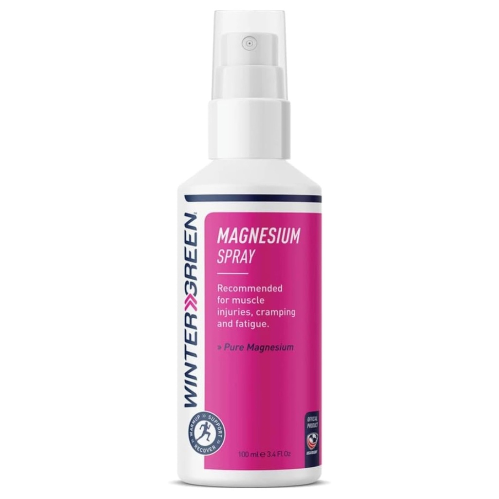 Espray de Cuerpo de Magnesio Invernal, 3.4 fl oz – Recuperación de Absorbing Rápido Mist para Alivio del Dolor, Calambres y Recuperación del Musculo, Fórmula de No-Greasy para Post-Exercise o Deportes
