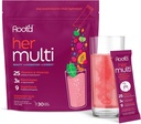 Polvo multivitamínico de raíz para mujeres - 25 vitaminas " minerales con electrolitos 3X, 9 superalimentos orgánicos, probióticos " enzimas, multivitamínico libre de azúcar " hidratación