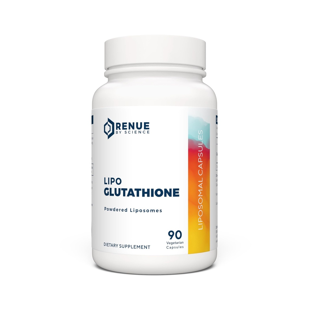 Renue By Science Glutathione ← High Strength Glutathione Suplemento Silencio 90 Liposomal Glutathione Capsules - 130mg Glutathione per Serving ← No-GMO Silencio hecho en Estados Unidos " Tested