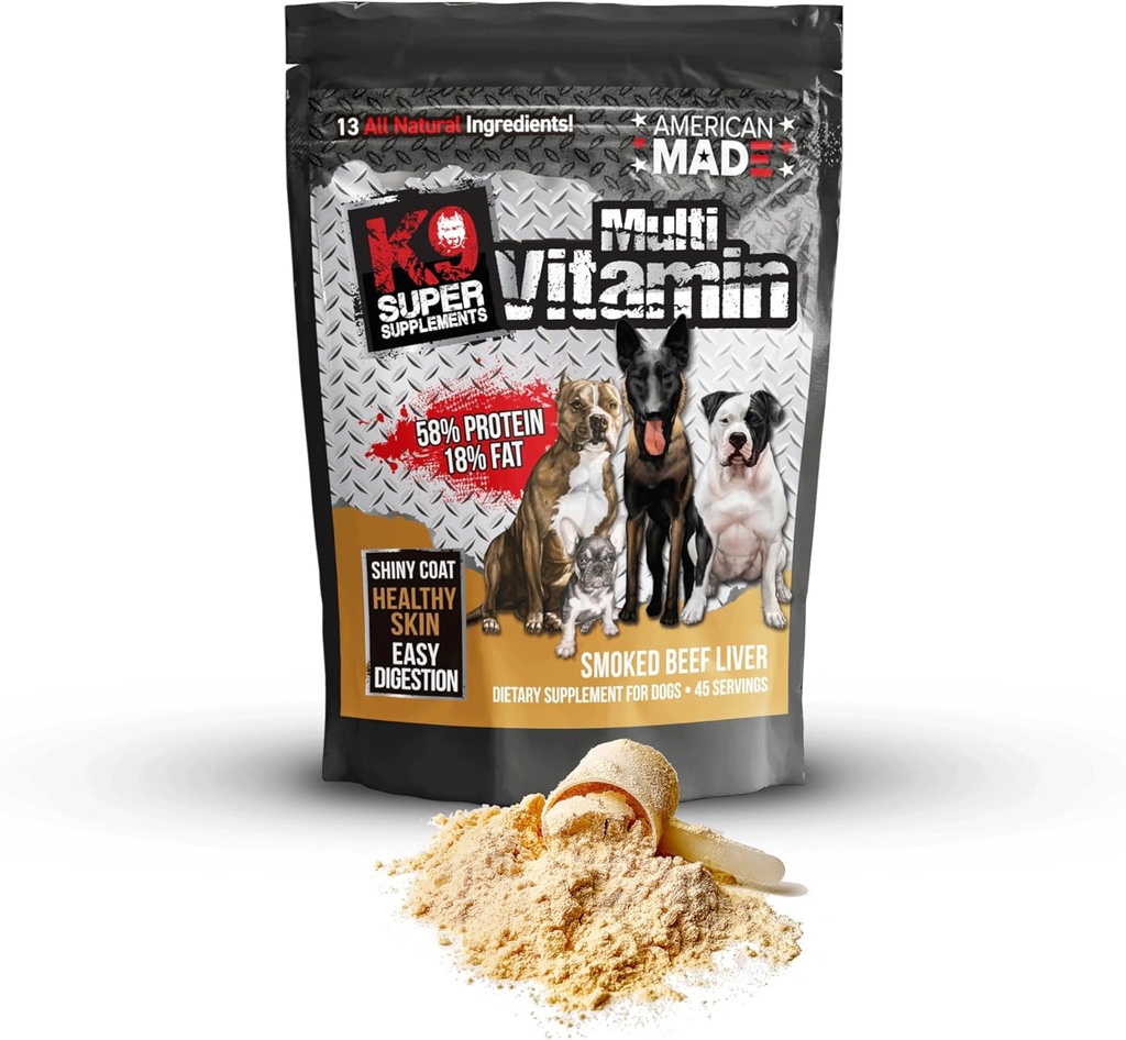 K9 Multivitamina, Nutrient-Dense Pet Supplement, Boosts Immunity, Muscle Growth, Digestion, Coat Health (45 Servings)