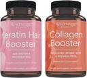 Reserva Ultra Collagen Booster " Keratin Booster de pelo - Características Dermaval, Biotin & Resveratrol - Soporte Cabello & Skin - 60 cápsulas Ultra Collagen, 60 cápsulas de queratina