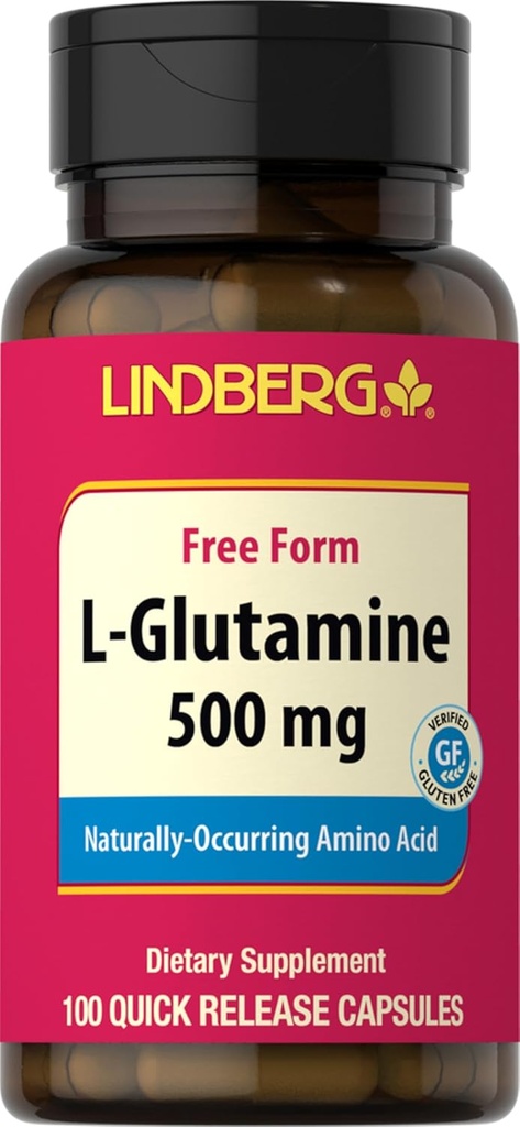 Lindberg L Glutamine Capsules for Women and Men TEN 500mg TENER 100 Píldoras TENIDO SUPLEMENTO DE FORMA GRATUITO