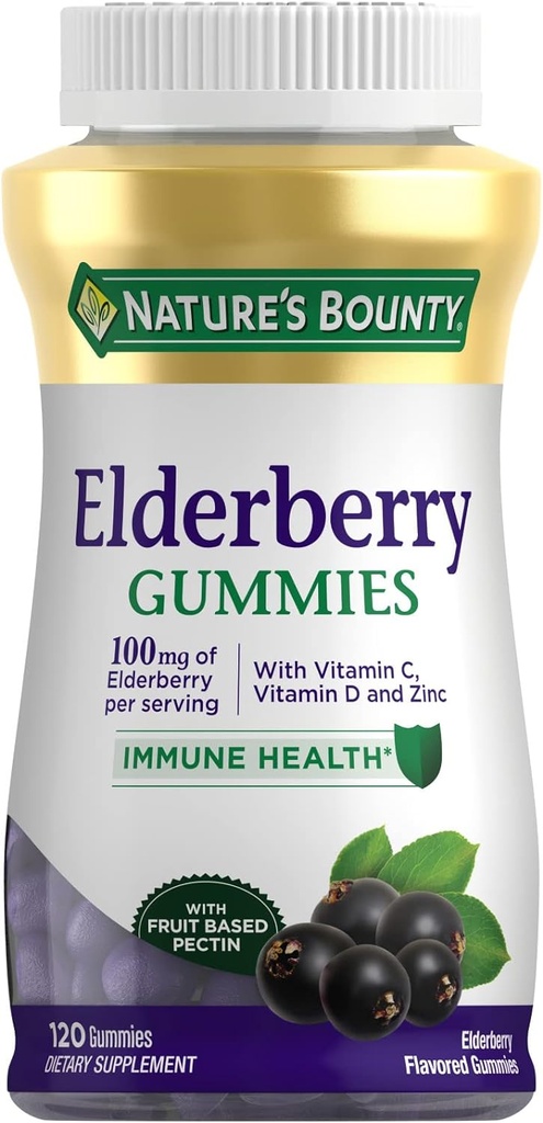 Gaviotas de la naturaleza, suplemento dietético, ayuda a la salud inmune, contiene vitamina A, C, D, E y Zinc, 100 mg, 120 Gummies