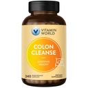 Vitamina World Colon Cleanse - 240 cápsulas, Gut Detox con Psyllium Husk, Senna, Probióticos, Fibra dietética &amp; Herbal Blend – Apoya el alivio del estreñimiento, Salud Digestiva & regularidad, Gluten-Free