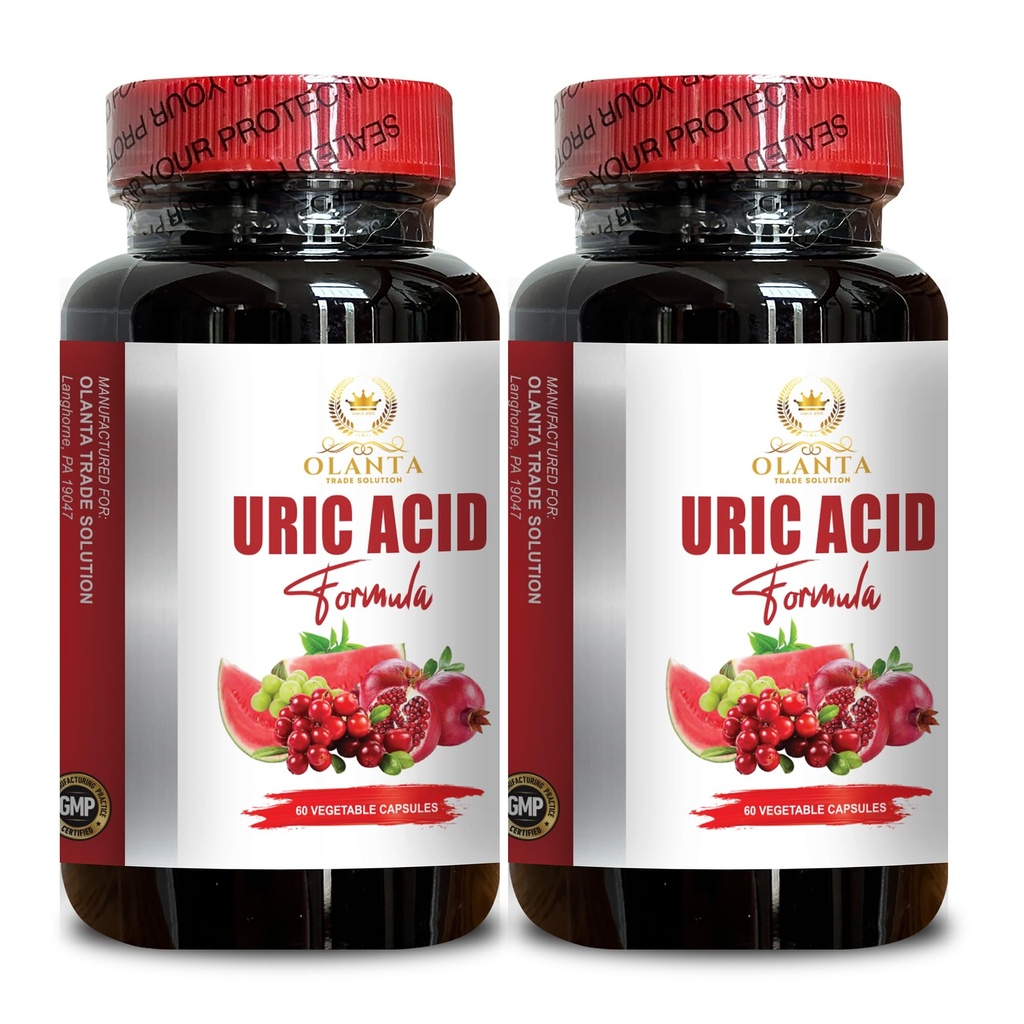 URIC Acid Support - Restaurar Confort Conjunto, Movilidad, Flexibilidad, Incluye cereza de Tart, Chanca Piedra, Extracto Celery " Turmeric - 2 Botellas 120 Capsules