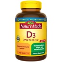 Natural Made Vitamina D3 2000 UI (50 mcg), Suplemento de vitamina D para el Hueso, Dientes, Musculo e Immune Health Support, 400 Tabletas, 400 Day Supply
