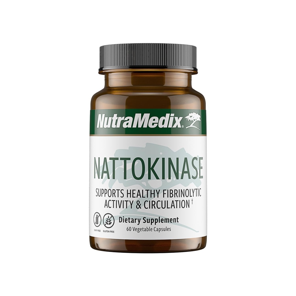 NutraMedix Nattokinase Suplemento - Nattokinase 2000 FU por Serving - Formulado para apoyar la salud cardíaca y la circulación saludable - Gluten + libre de lácteos (60 cápsulas)