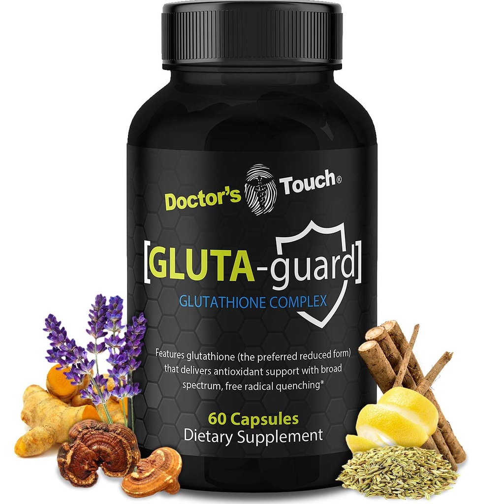 Doctor's Touch Liposomal Glutathione Supplement - Easy-to-Swallow Glutathione Capsules for Energy, Brain Support and Skin Health - Pure Maximum Absorption Glutathione Liposomal Supplement