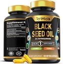 Black Seed Oil Capsules Suplemento - 4in1 Fórmula - Combina con Vitamina C, Vitamina E - Salud Digestiva, Soporte Inmunitario - Rico en Nutrient - 150 cápsulas de Softgel
