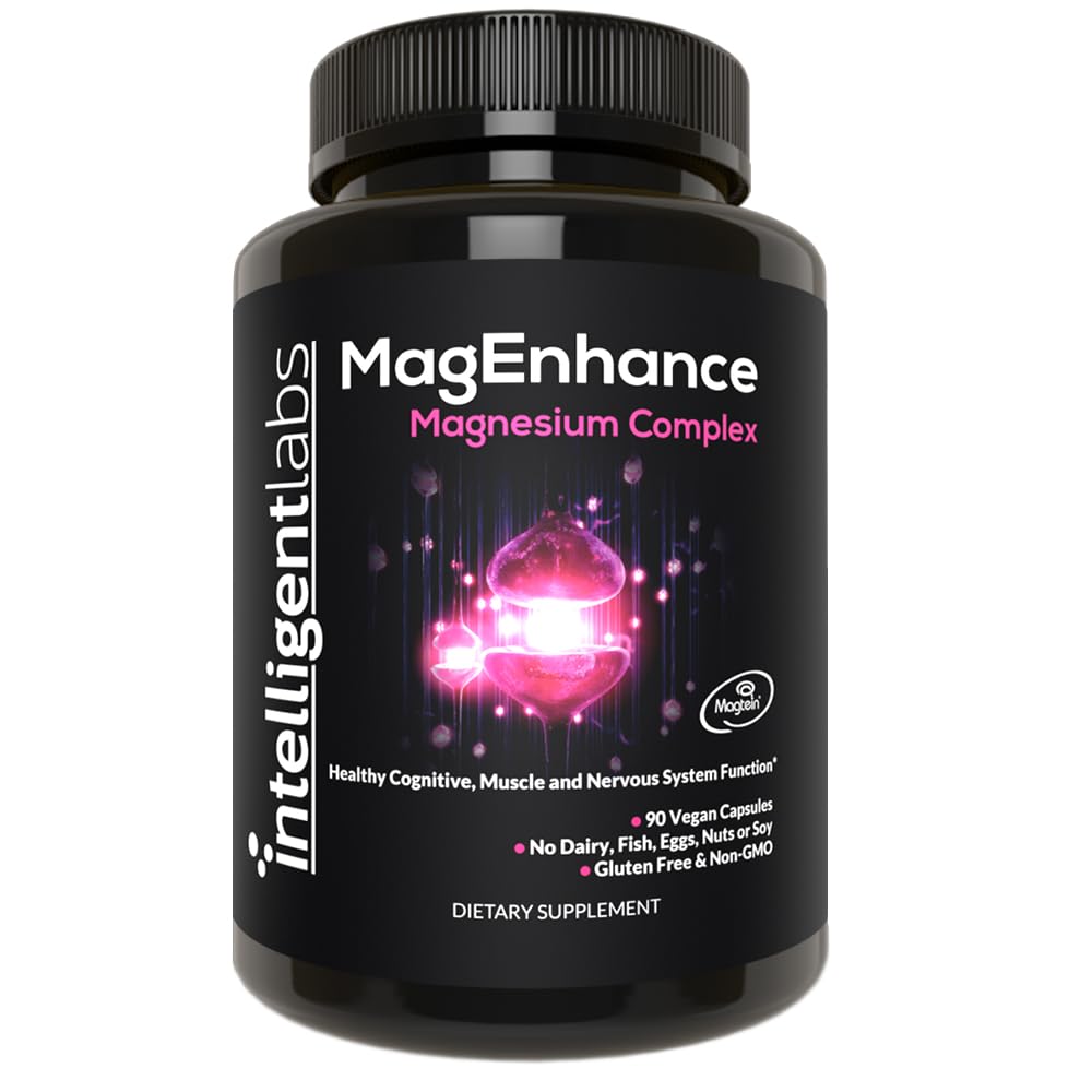 Laboratorios inteligentes MagEnhance Magtein Magnesium Complex Suplemento L-Threonate con Magnesium Glycinate y Taurate, 90 cápsulas