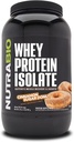 NutraBio 100% Whey Protein Isolate Protein Powder, 25g Protein with Complete Amino Acid Profile, Non-GMO, Soy & Gluten Free, Low Carb, Low Calorie Whey Protein Powder, Cinnamon Sugar Donut, 2 Lbs