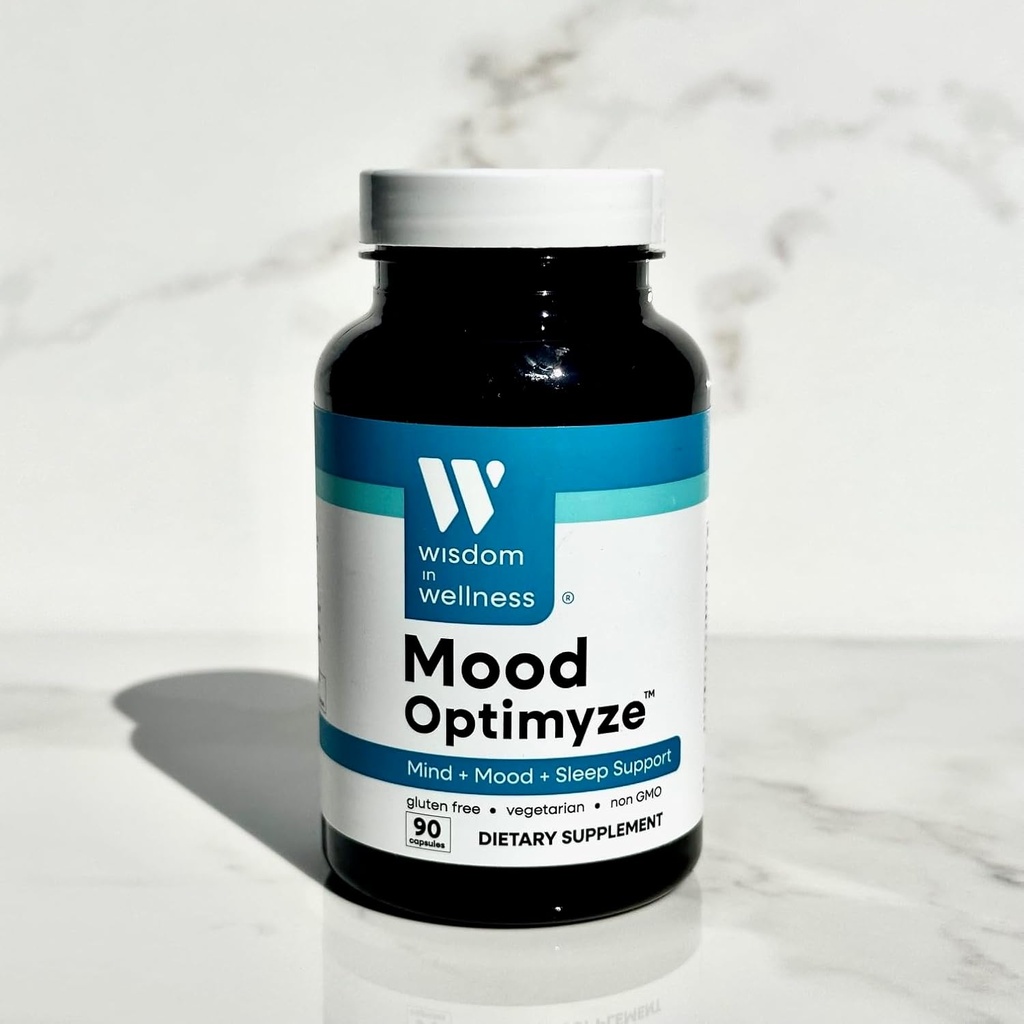 Mood Optimyze - 90 Mood Support Suplemento cápsulas - Soothing Support Supplement - Mind, Sleep & Mood Support Pills - Gluten Free & Non GMO Wellness and Relaxation Supplement