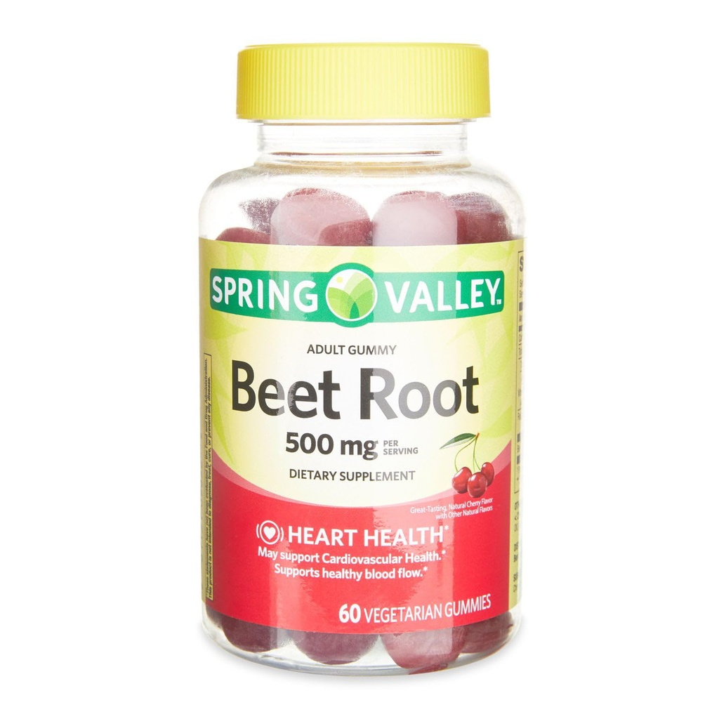 IKJ Beetroot Suplemento dietético Gummies, Cereza, 500 mg, 60 Conde