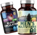 Número 1 Nutrición N1N Premium Hombres Multivitamínicos diarios [Vitamins A C E D, Magnesio, Zinc] y Suplemento de Circulación de la Sangre [8 potentes hierbas & vitaminas], 2 Pack Bundle