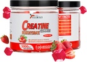Cretina Monohydrate Gummies 5000mg Azúcar gratis para hombres &amp; mujeres, con L-Taurina + vitamina B12 para la fuerza muscular, constructor de músculos, energía eléctrica, suplemento de preparación, fresa, 120 Conde