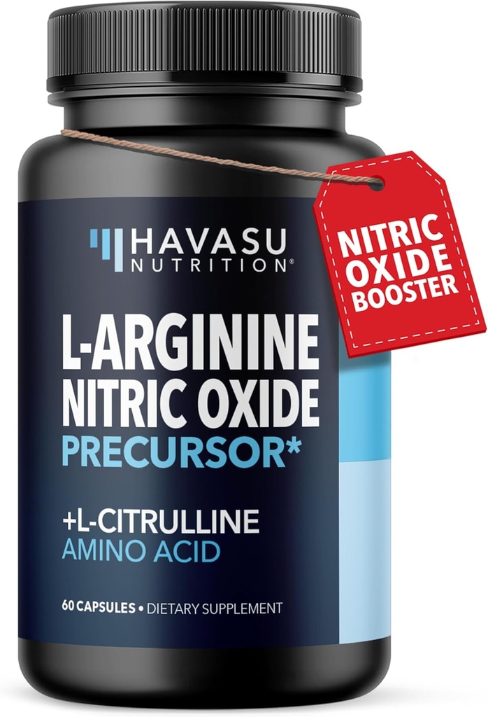 L-Arginina cápsulas con L-Citrulline - Nitric Oxide Suplemento - L Arginine y L Citrulline Blend - 60 Conde - Vegan, No GMO Cápsulas para el rendimiento, resistencia y apoyo muscular - 1 mes de suministro