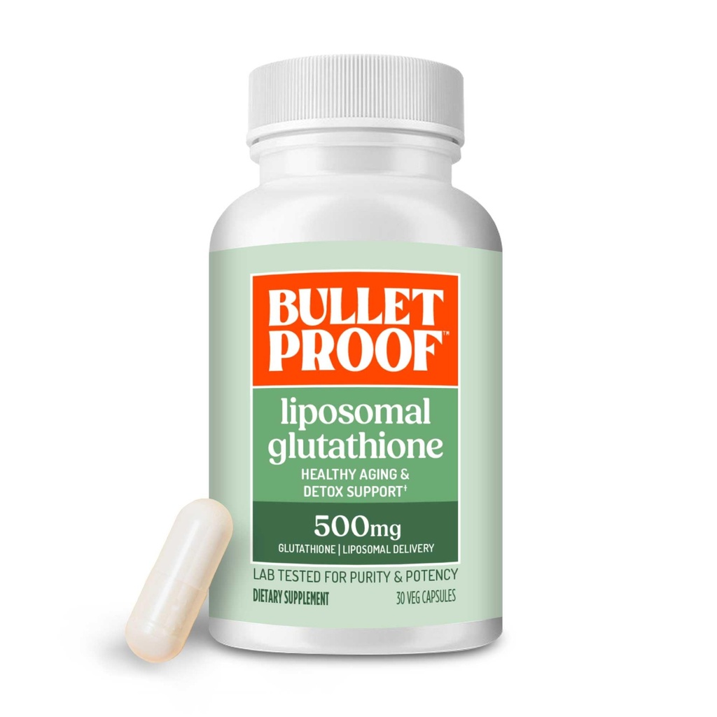 Capsulas antioxidantes resistentes a las balas Liposomal Glutathione Force Antioxidant, 30 Cuenta, Suplemento para la salud del hígado y soporte para inmunes, 30 Servimientos