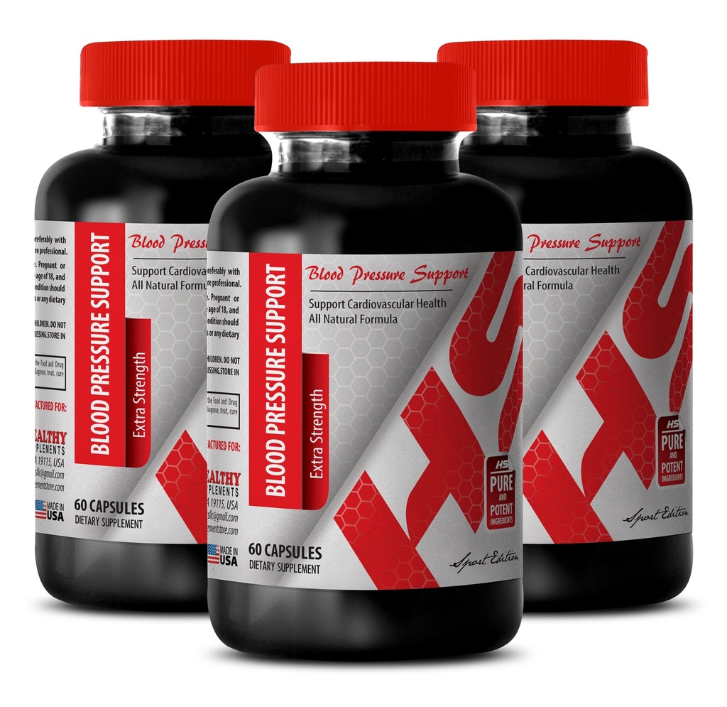 Suplemento de la vitamina energética para las mujeres - Apoyo a la presión arterial - Extra Strength - Suplemento de la energía Hombre - 3 botellas (180 cápsulas)