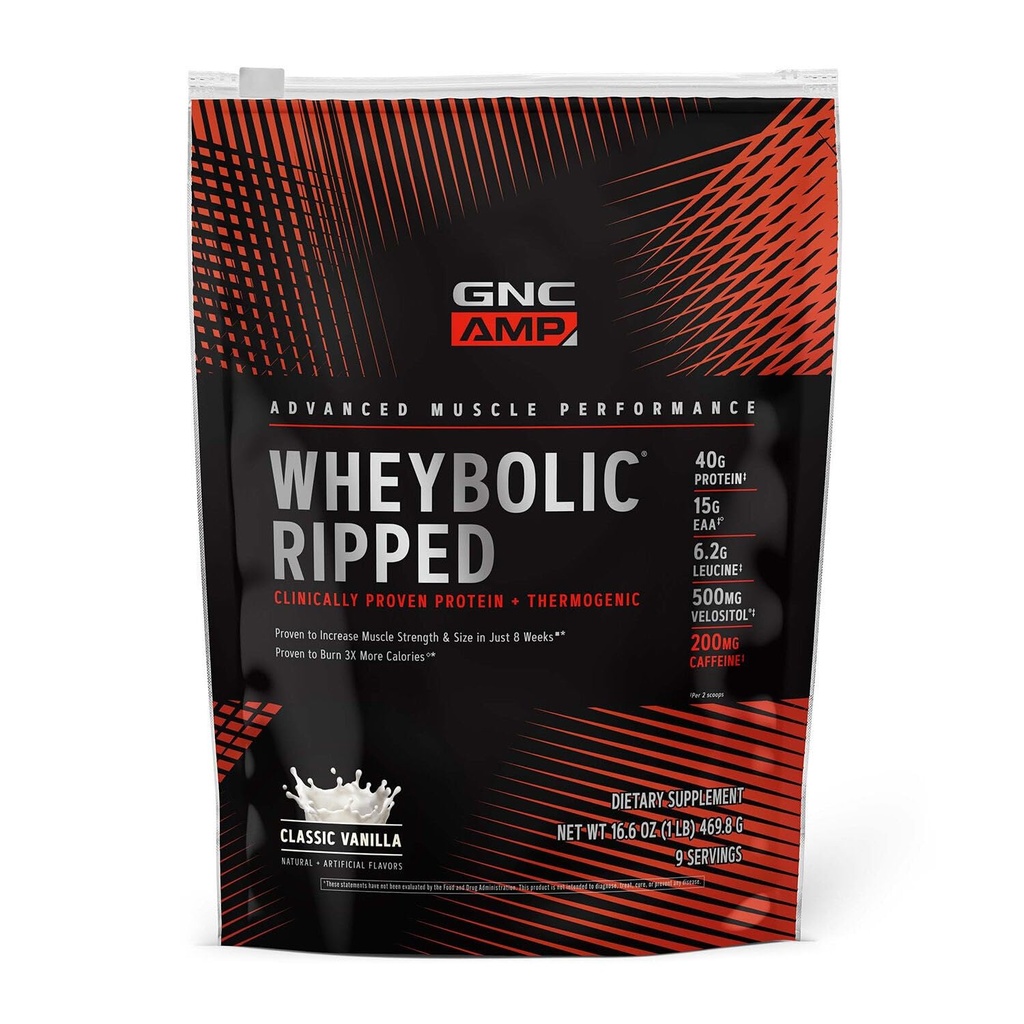 GNC AMP Wheybolic Ripped - Vainilla clásica (9 Servimientos)