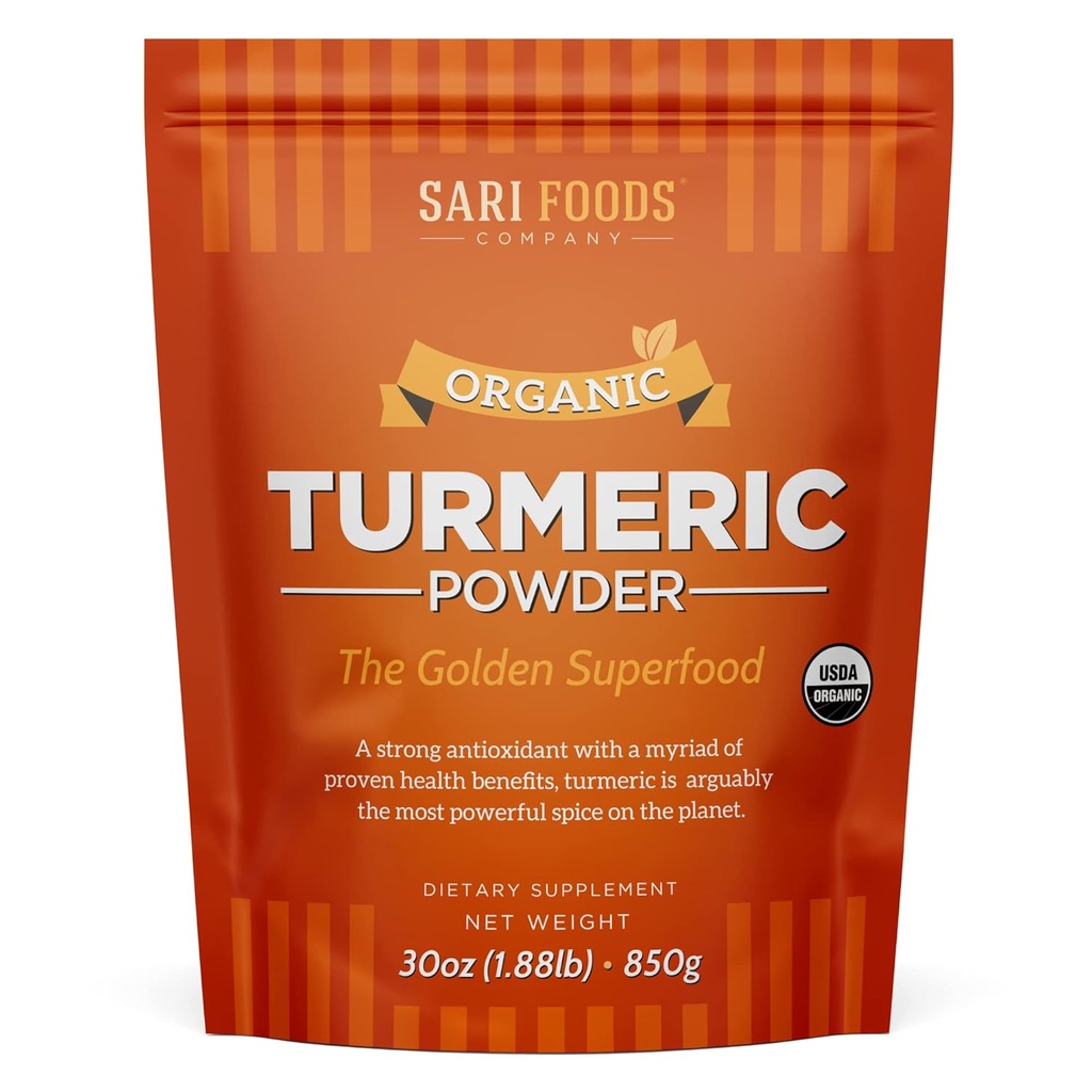 Pólvora Turmérica Orgánica w / Polvo de cultivar, 30 oz/850g