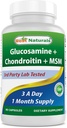 Best Naturals, Glucosamine Chondroitin MSM Suplementos, 2600 mg por Serving, 90 cápsulas (90 Cuenta (Pack of 1))