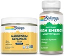 SOLARAY Magnesium Glycinate Powder 350mg y High Energy Multivitamin Bundle - Magnesio Chelated y una vez Multi - Bone Health, Muscle, Heart and Immune Support, 60-Day Guarantee, 6oz/60ct