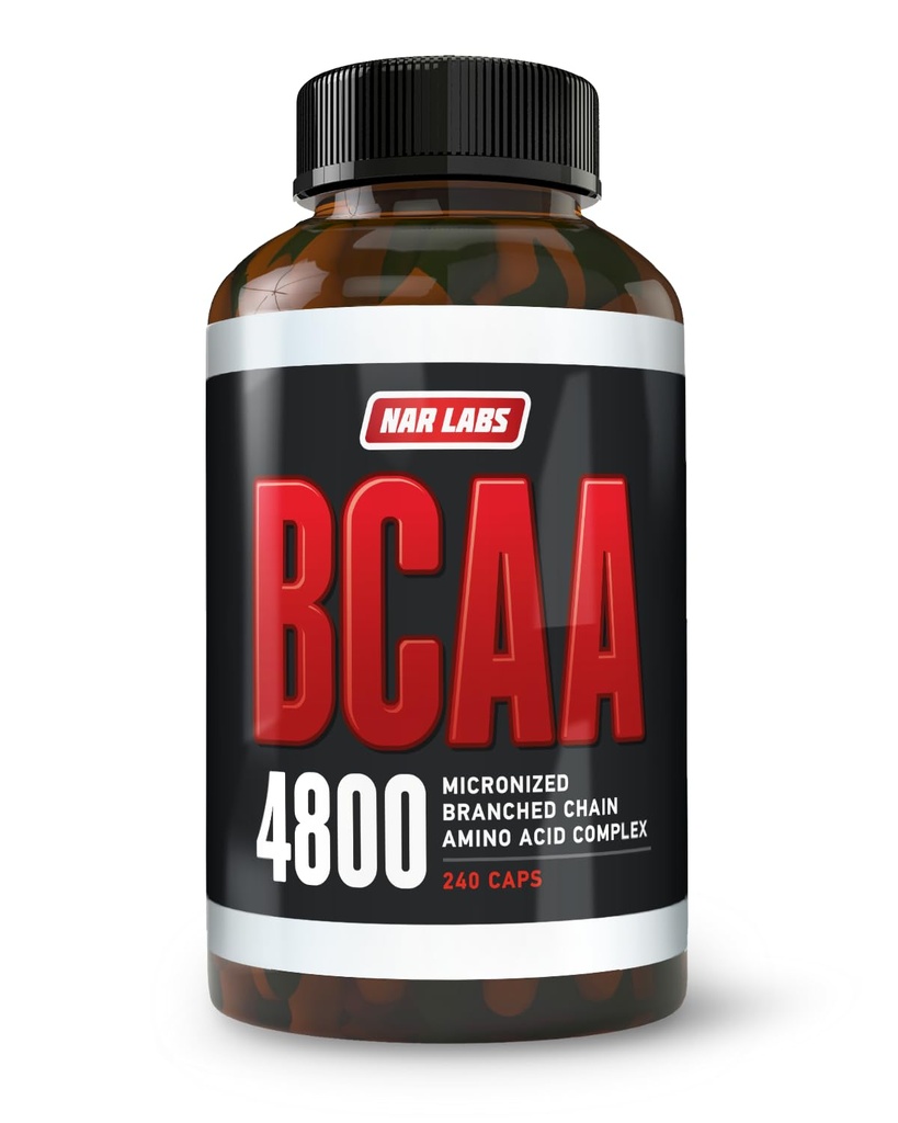 BCAA 4800 | Micronized Branched Chain Amino Acids | Muscle Building & Recovery | 2,400 per Serving | 80 Servings | 240 Capsules