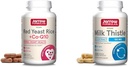 Jarrow Formulas Red Yeast Rice 1200 mg & Co-Q10 100 mg Por Serving-120 Veggie Caps-60 Servings & Heart Health-Vegan & Milk Thistle 150 mg with 30:1 Standardized Silymarin Extract