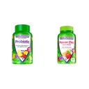 Vitafusion Probiotic Gummy Suplementos, Raspberry, Peach y Mango Flavors, 35 Day Supply, 70 Conde Power Zinc Gummy Vitaminas, Strawberry Tangerine Flavored, 90 Condes