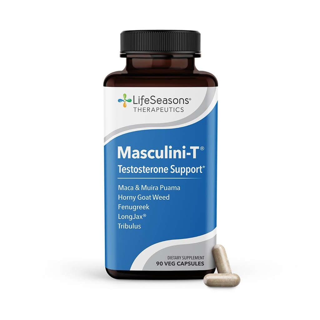 LifeSeasons Masculini-T - Testosterone Support Supplement - Enhances Mental ' Aspects of Sexual and Athletic Performance - Supports Normal Erectile Function - Mejorar Libido - 90 cápsulas